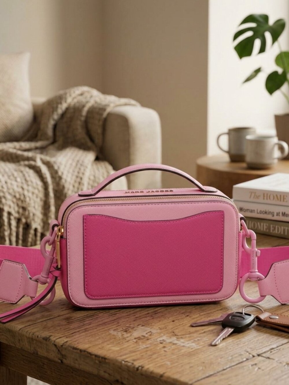 Marc Jacobs The Snapshot DTM Pink Saffiano Leather Camera Crossbody Bag AS IS - Picture 3 of 7